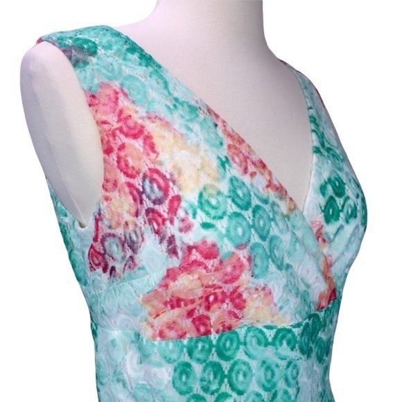 Sandra Darren Dress Floral Eyelet Overlay New - Picture 3 of 10